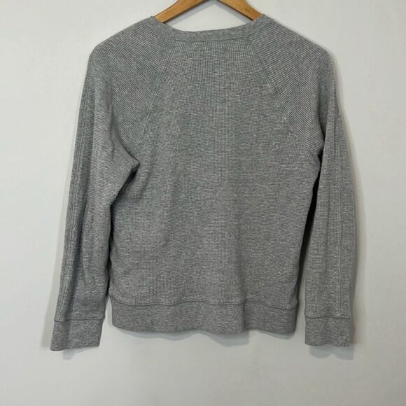 EVERLANE Organic Cotton Men’s Long Sleeve Waffle Knit Crewneck Medium Grey - Picture 9 of 12